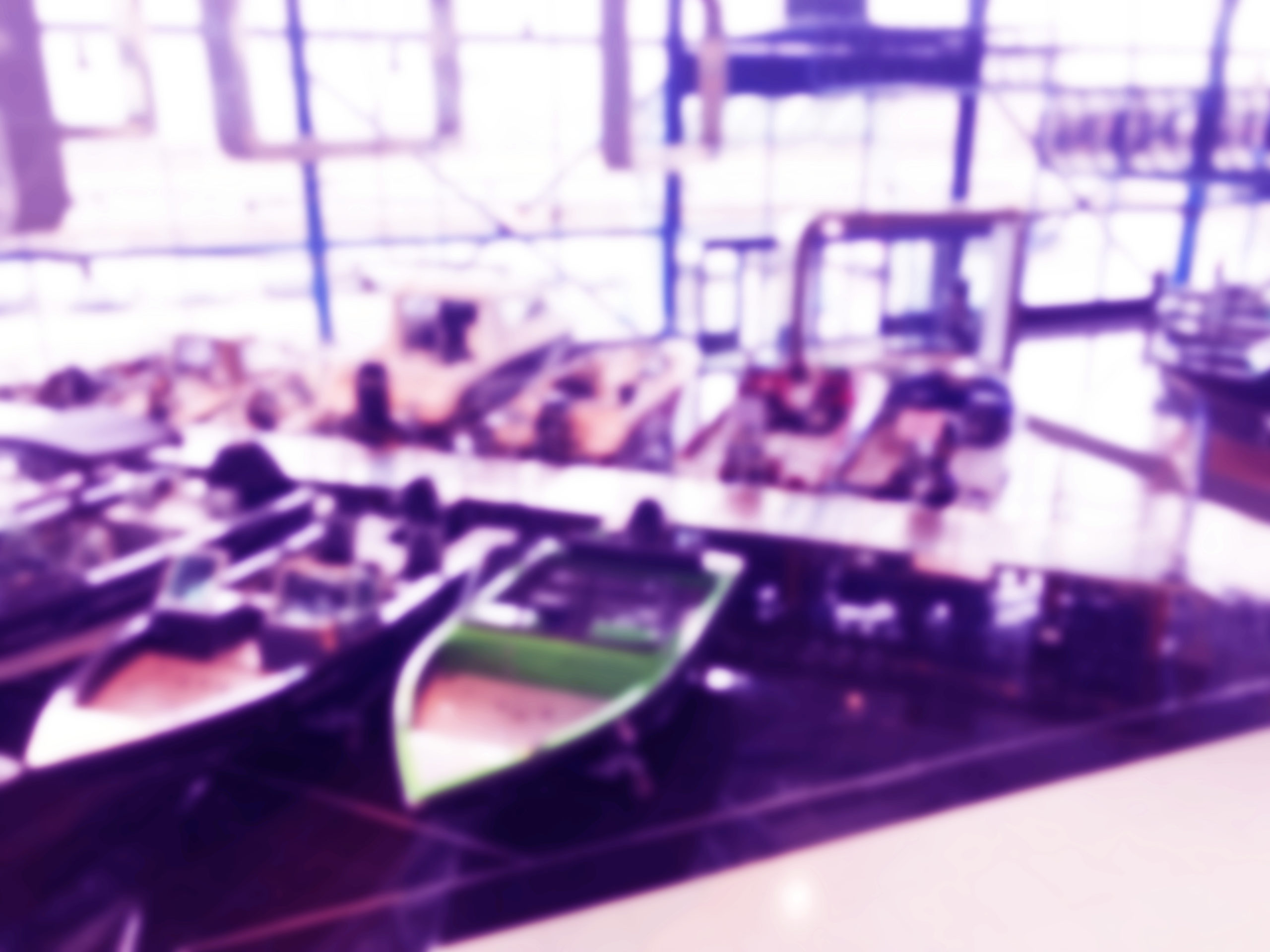 Blurred background with fishing motor boats